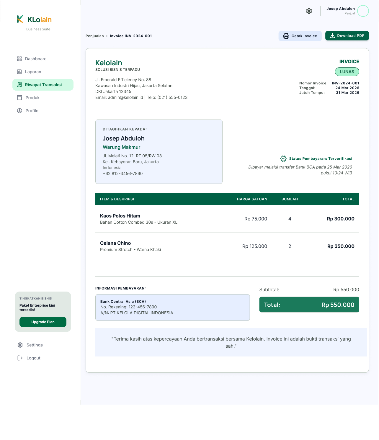 Paid Invoice